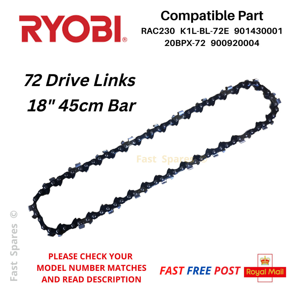 RYOBI RCS5145B Replacement Chainsaw Chain 72 Drive Links FAST POST