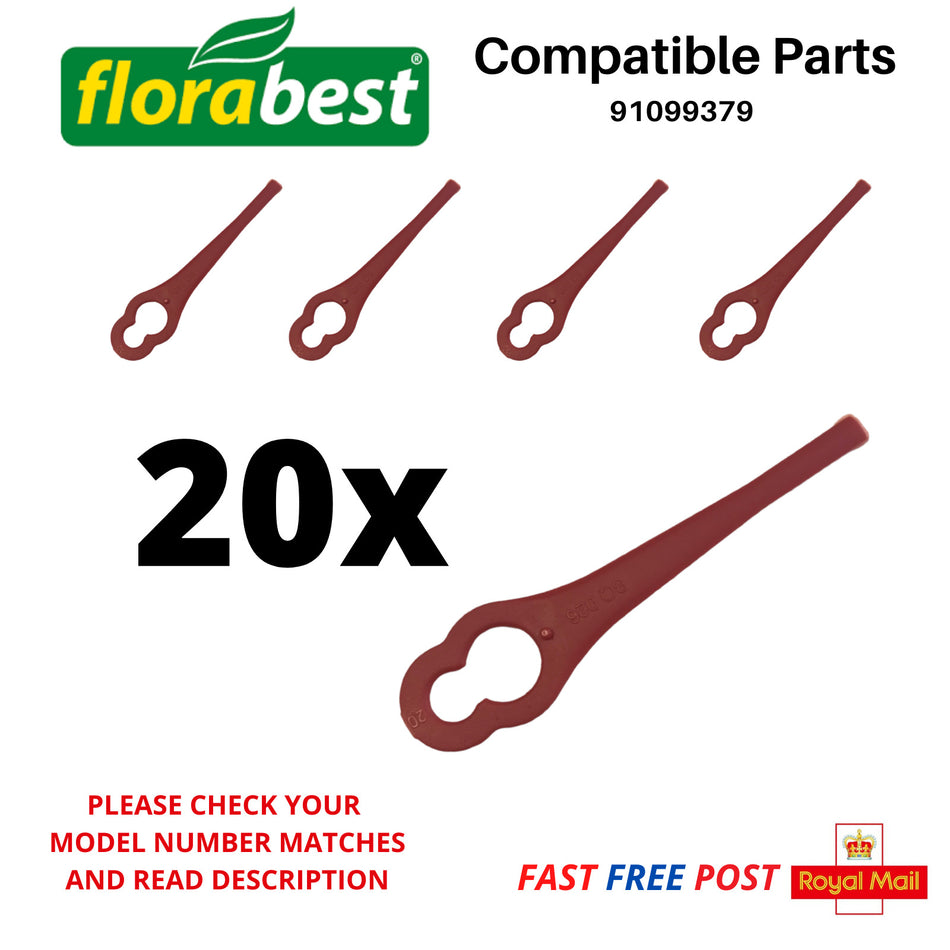 Lidl Florabest FRT 18A Plastic Strimmer Trimmer Cutting Blades x 20  FAST POST