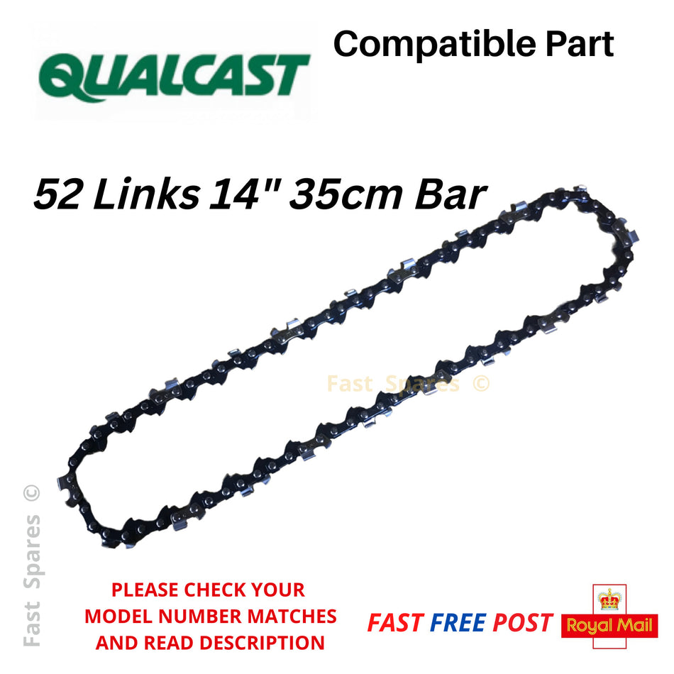 QUALCAST QCLi YT4388-03 Chainsaw Chain 35cm 14" Bar 52 Link 91PJ052X FAST POST