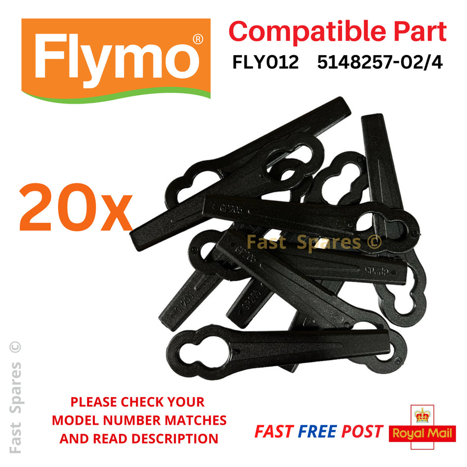 Plastic Blades FLYMO  E250 Minimo SX Sprinter SX XE300 Lawnmowers FAST POST x 20