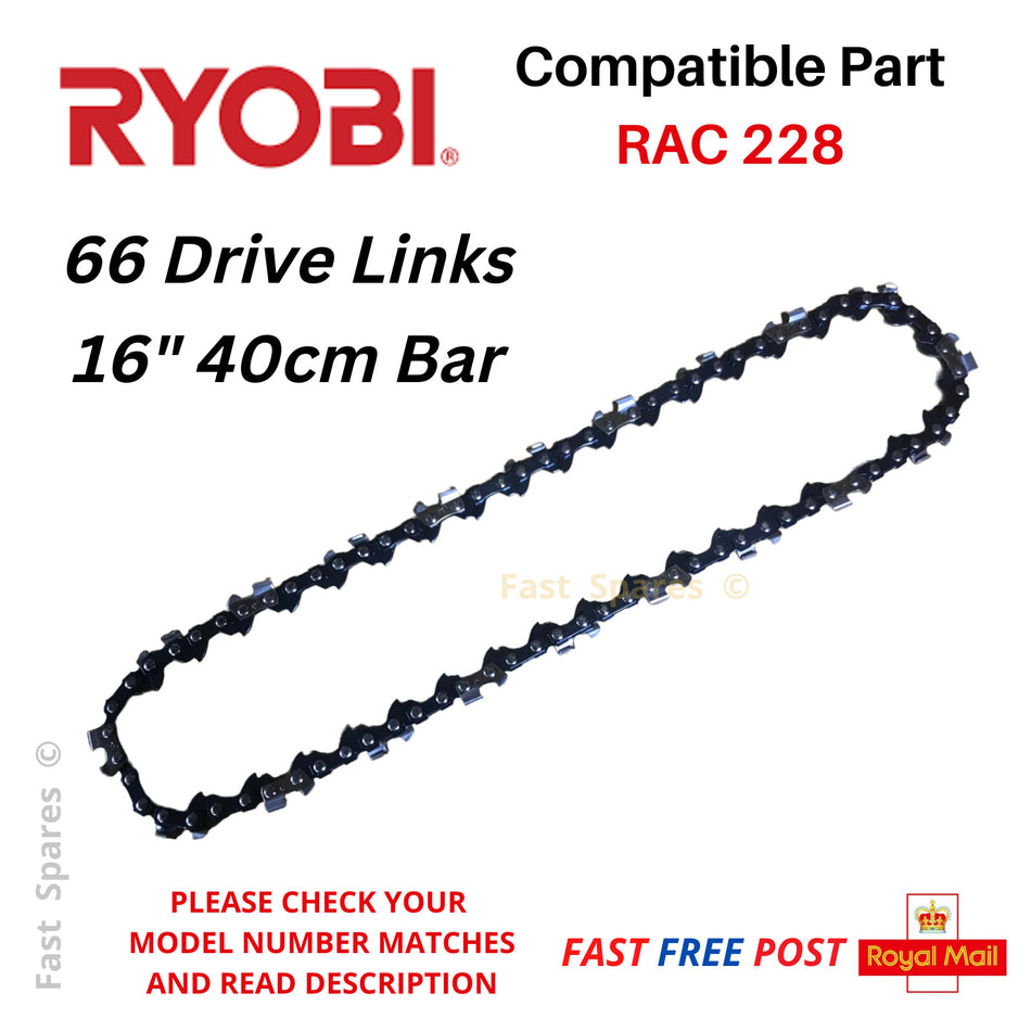 RYOBI RCS 4640C  RCS 4845B Chainsaw Chain 40cm 16" 66 Drive Links FAST POST