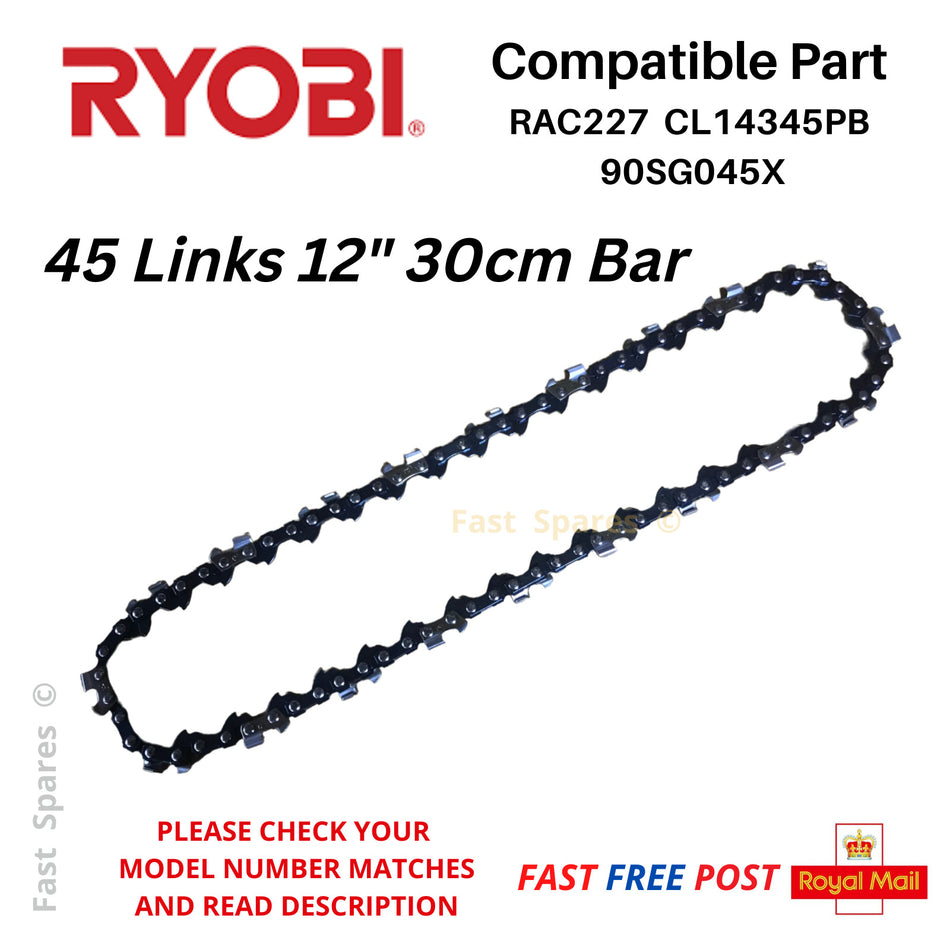 Ryobi 36V Cordless RCS1830-140B  Chainsaw Chain 30cm 12" 45 Link FAST POST