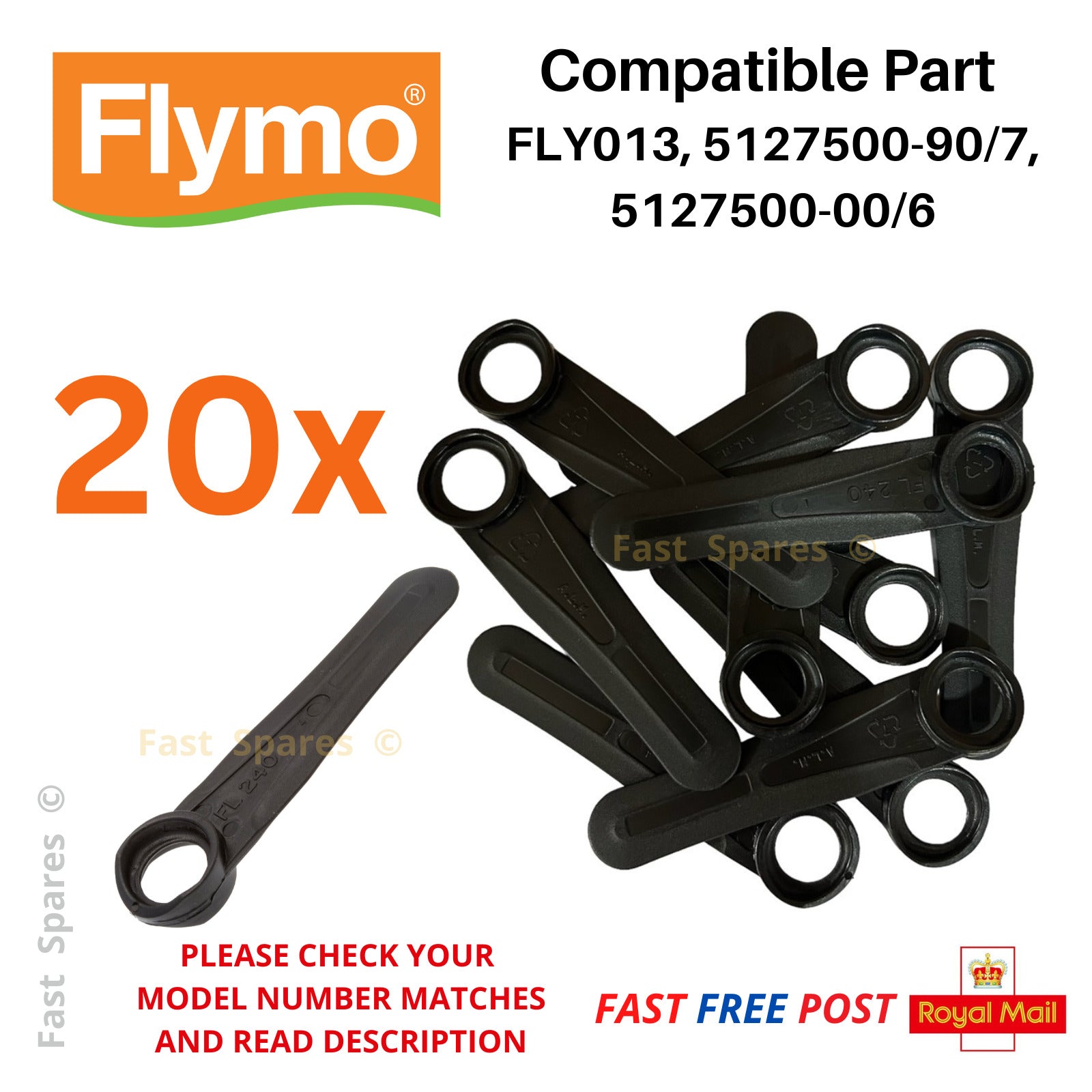 FLYMO Plastic Blades Minimo E25 E30 Minimo Plus XE Minimo S FAST POST ...