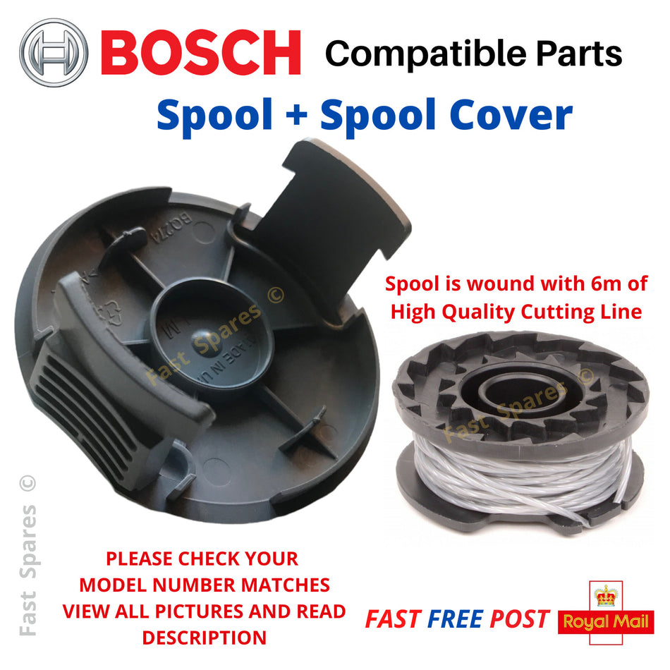 BOSCH EasyGrassCut 18 Strimmer Trimmer Spool Cover & Spool 6M Line FAST POST