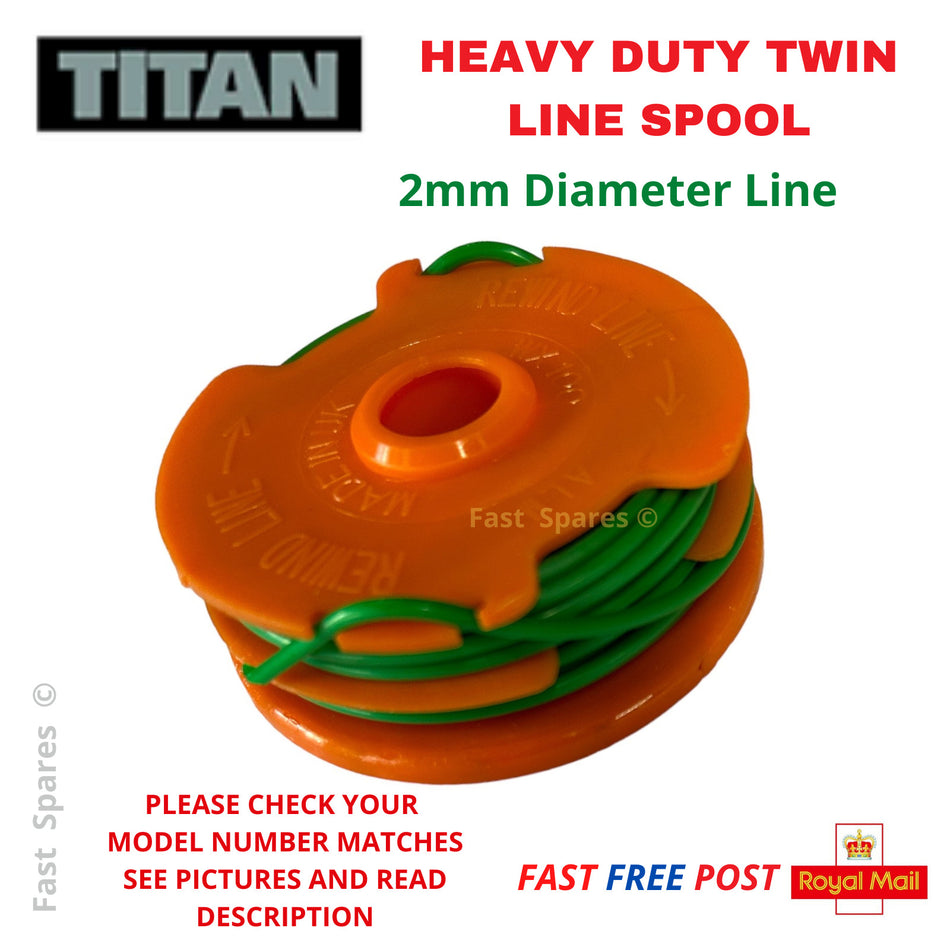Titan  TTB820GGT (629PT) Grass Trimmer EXTRA HEAVT DUTY Spool & Line FAST POST