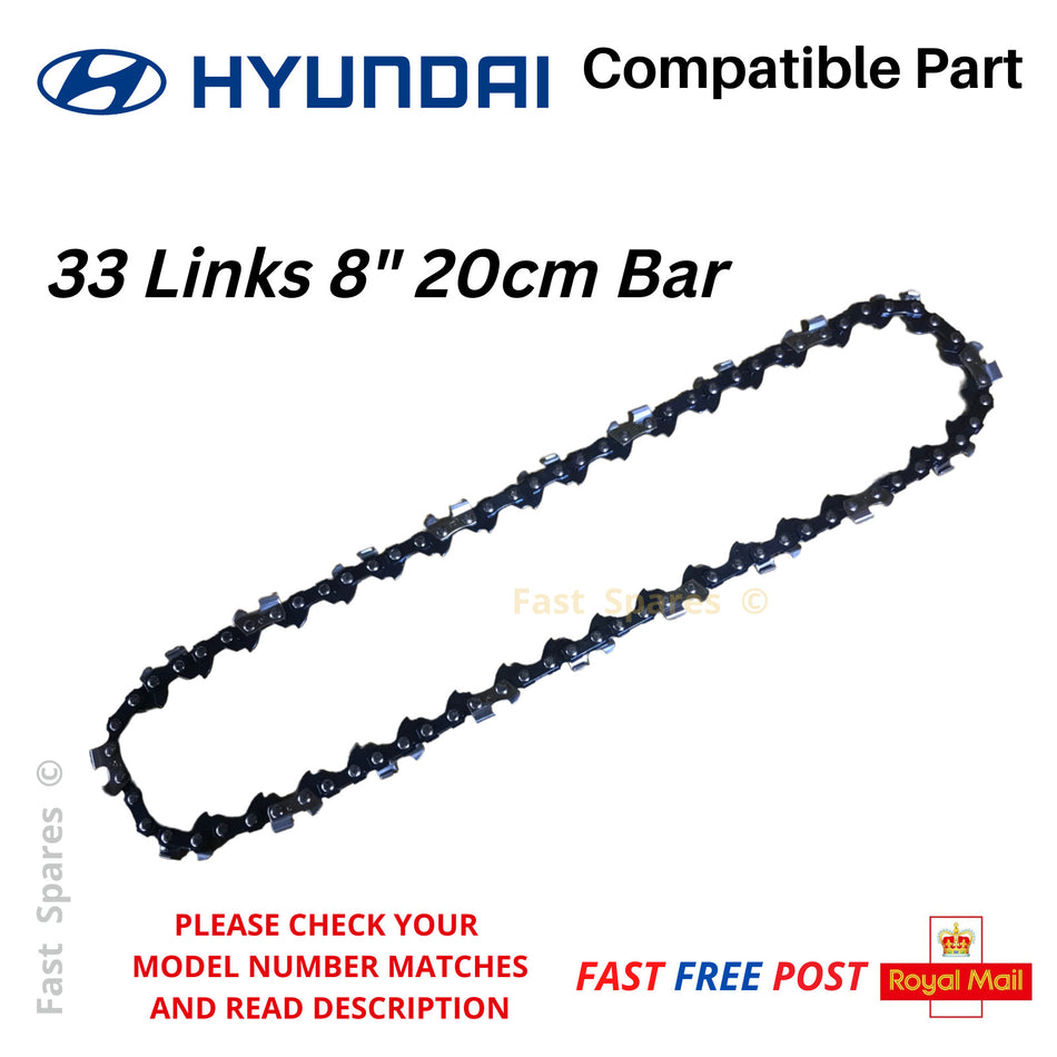 Hyundai HYP36Li Chainsaw Chain 20cm 8" 33 Drive Links FAST POST