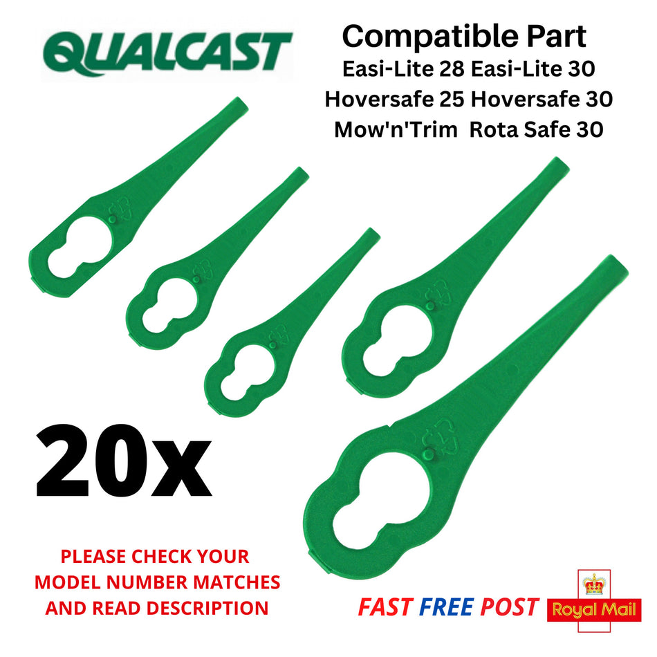 QUALCAST Hoversafe 25 Hoversafe 30 Lawnmower Cutting Blades FAST POST x 20