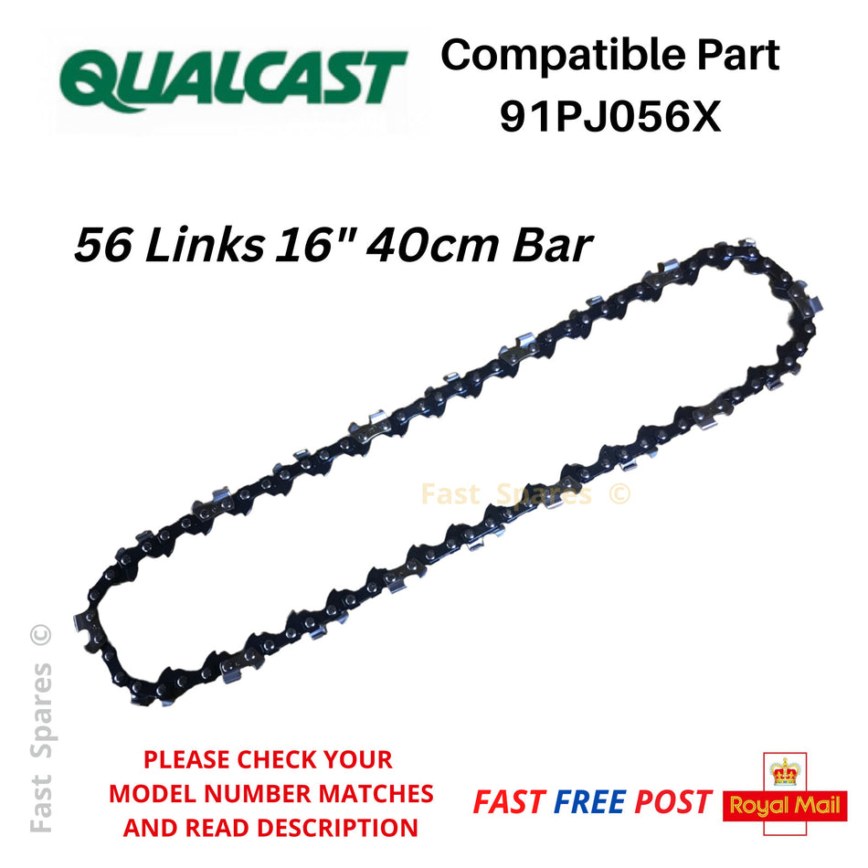 QUALCAST PC40 Chainsaw Chain 40cm 16" Bar 56 Links  FAST POST