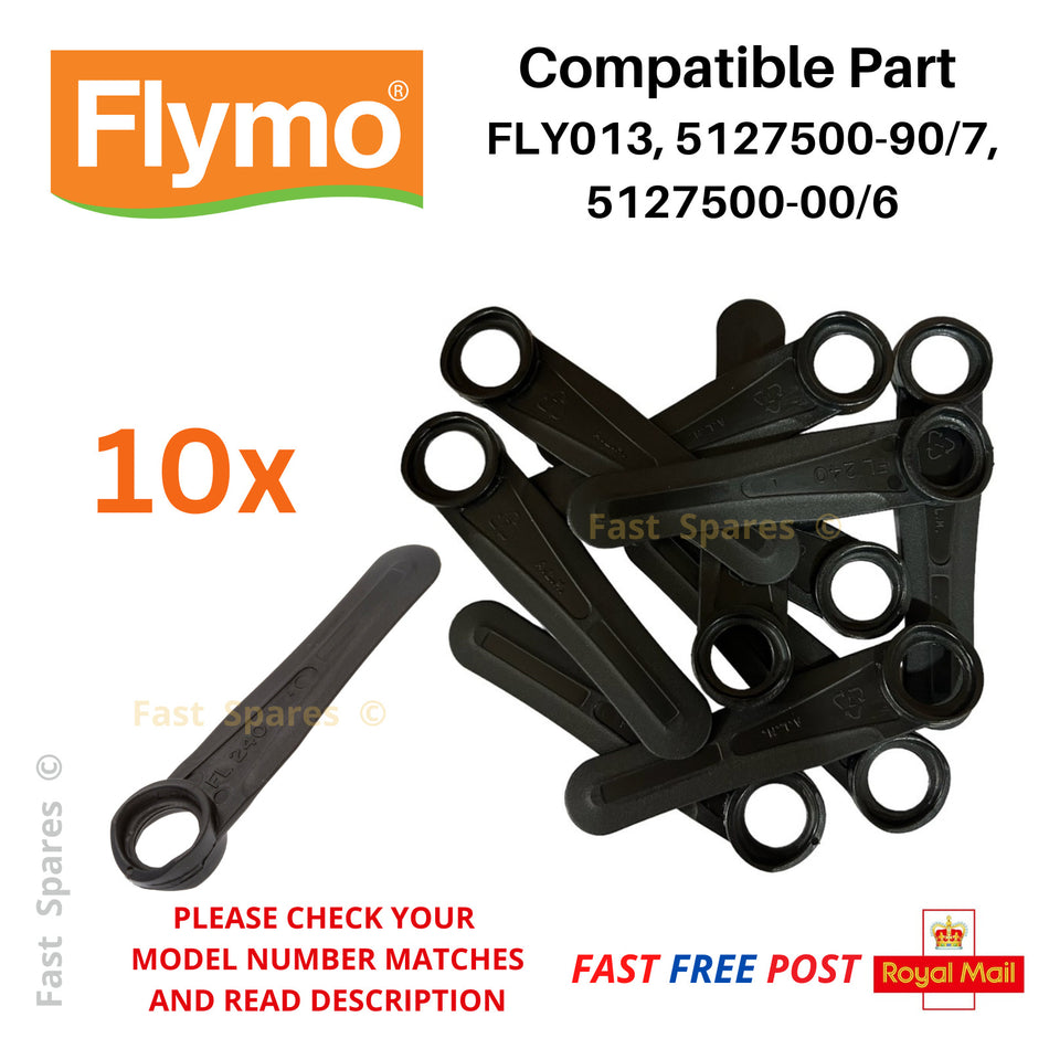 10 x  FLYMO Plastic Cutting Blades For  Minimo E30 Minimo S  FLY013   FAST POST