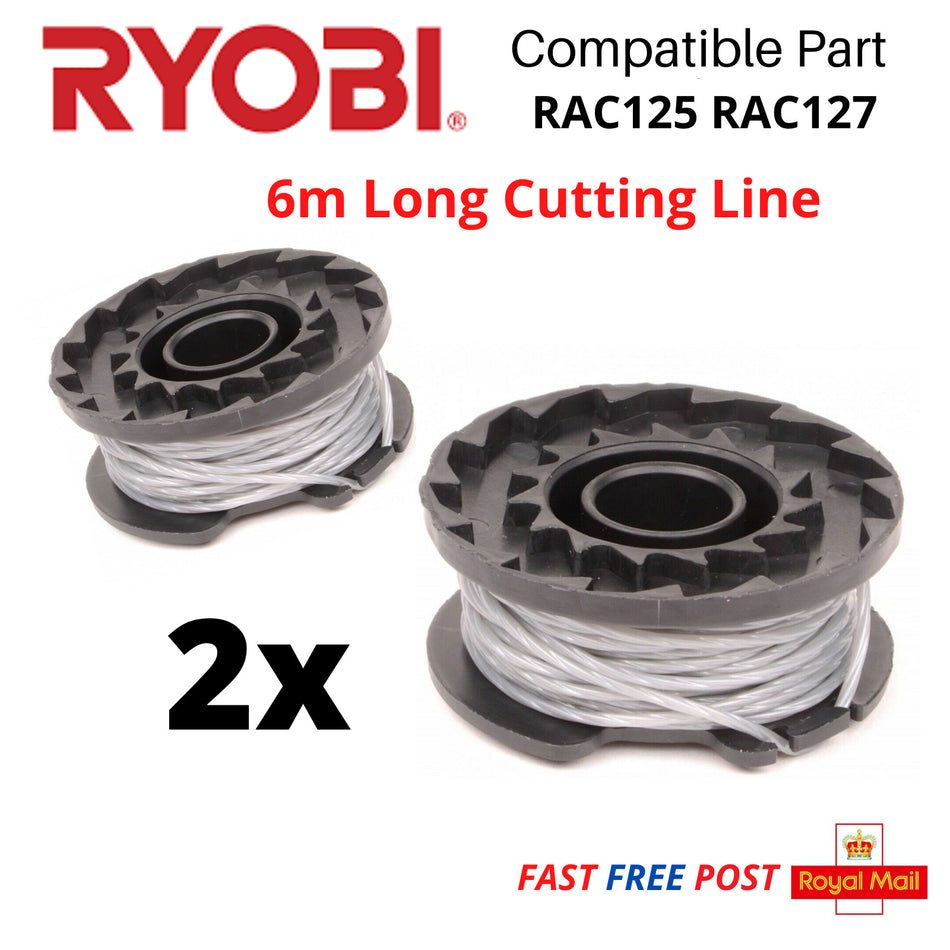 2 X Spool & Line for Ryobi 18 One + Strimmer / Trimmer RLT36C33  FAST POST