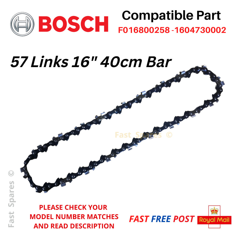 BOSCH AKE 40 Chainsaw Chain 40cm (16") Bar 57 Drive Links FAST POST