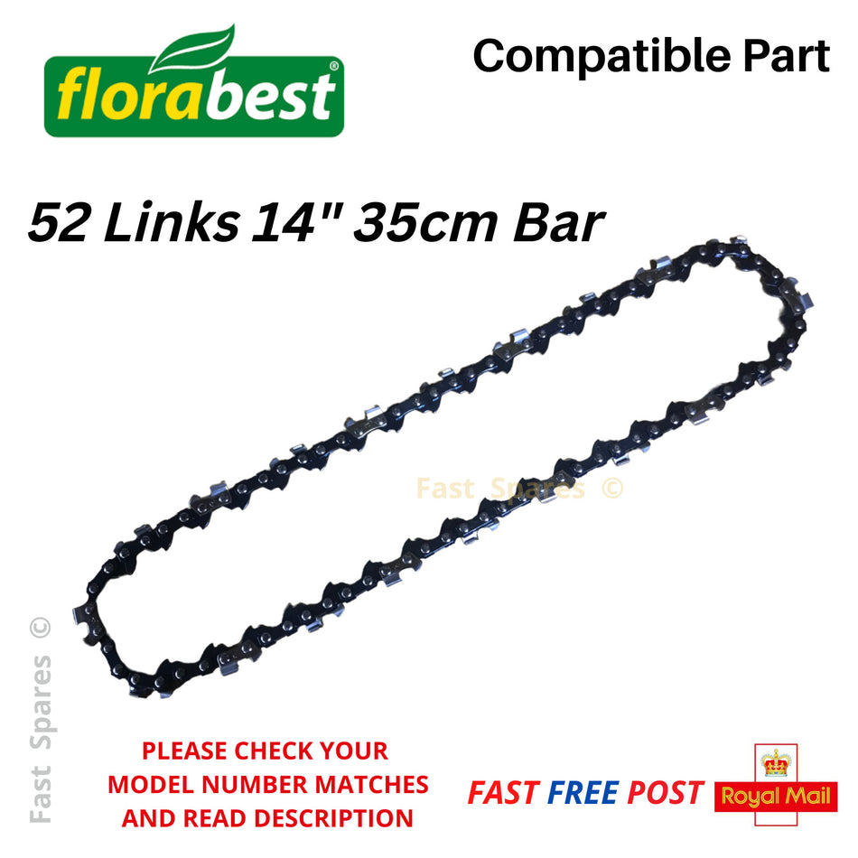 Florabest CST 3519 CX Replacement Chainsaw Chain 35cm 14" Bar 52 Link FAST POST