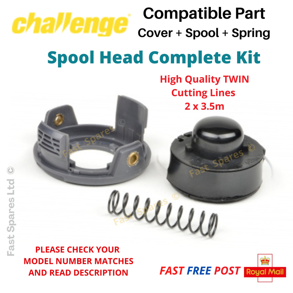 CHALLENGE DCHG18 Strimmer Trimmer Spool + Cover + Spring FAST POST