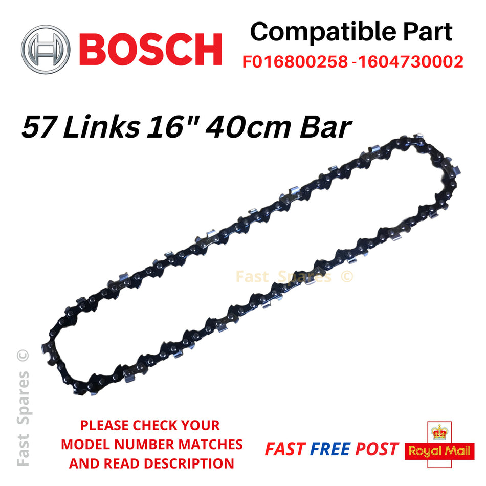 BOSCH AKE 40-19 S Chainsaw Chain 40cm (16") Bar 57 Drive Links FAST POST