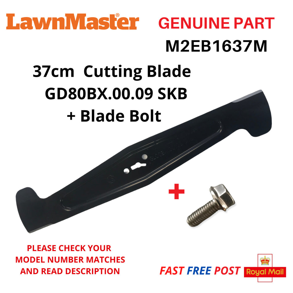 LAWNMASTER  M2EB1637M  Lawnmower 37cm Cutting Blade GD80BX.00.09   FAST POST