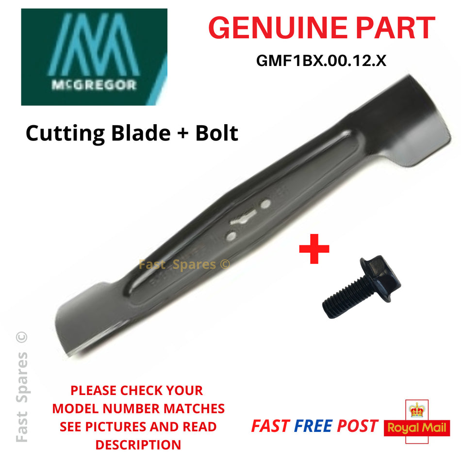 MCGREGOR MCR2433 Argos 734/5696 Lawnmower GENUINE Metal Blade + Bolt FAST POST