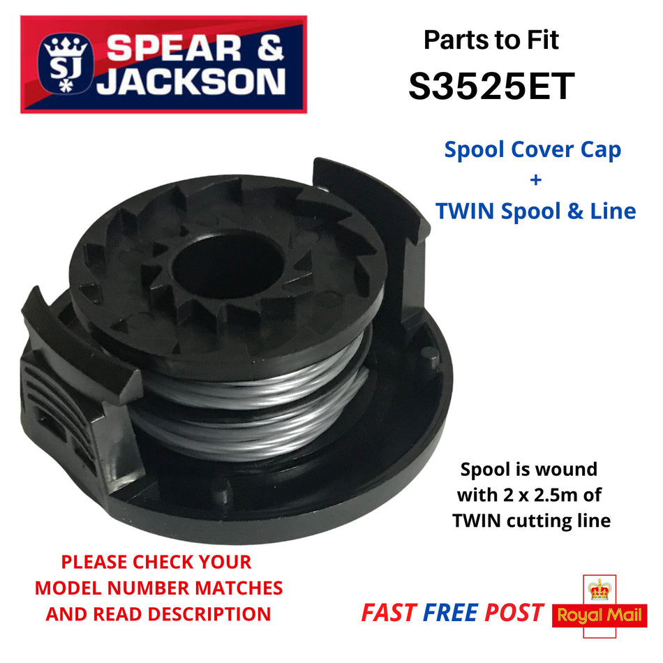 Spear & Jackson S3525ET Cover Cap + Spool For Grass Trimmer Strimmer FAST POST