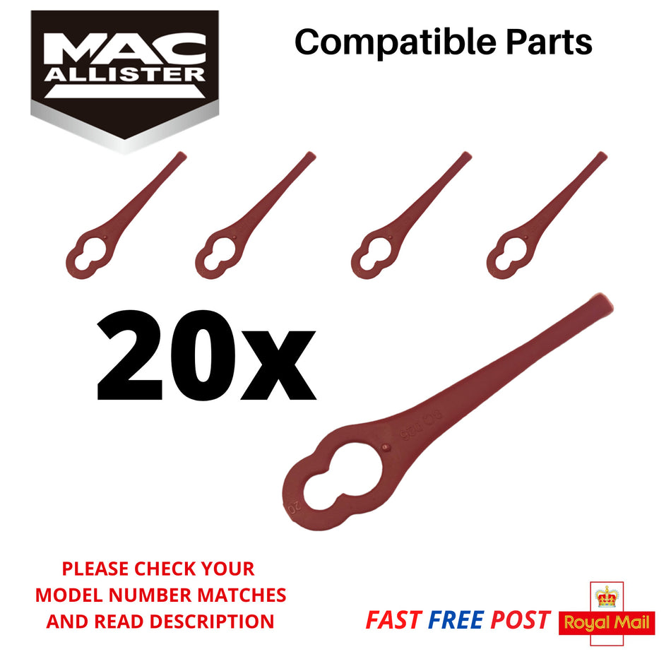 MacAllister  MGT 300-1  Plastic Strimmer Trimmer Cutting Blades x 20  FAST POST