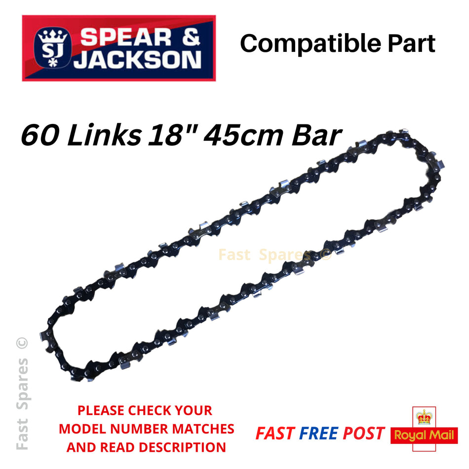 Spear &Jackson SPJCS 38 Chainsaw Chain 45cm 18" Bar 60 Drive Links FAST POST