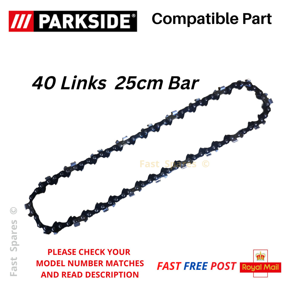PARKSIDE PKSA20 Li A1 B2 C3 Chainsaw Chain 40 Links 25cm Bar  90PX040X FAST POST