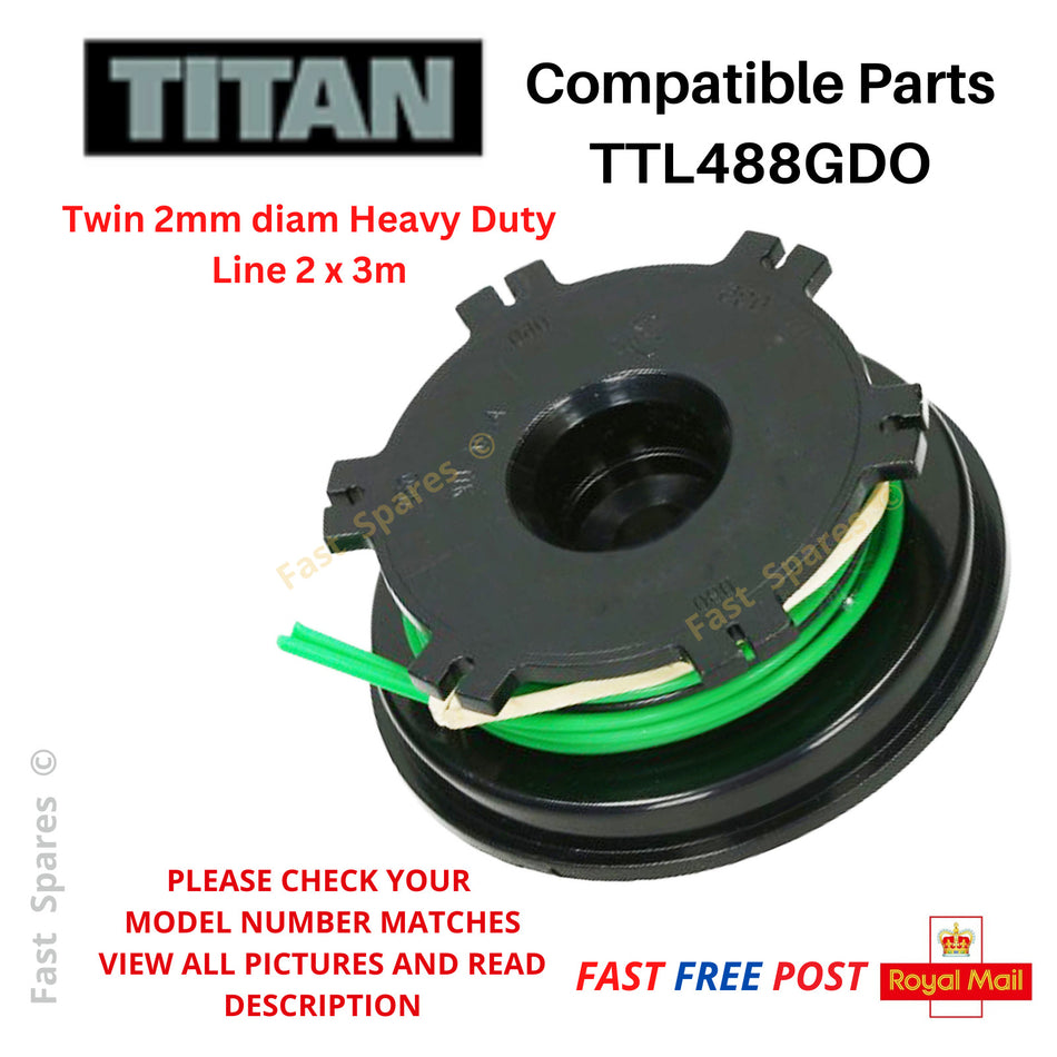 TTL488GDO Spool & Line for TITAN SCREWFIX Trimmer Strimmer FAST UK POST