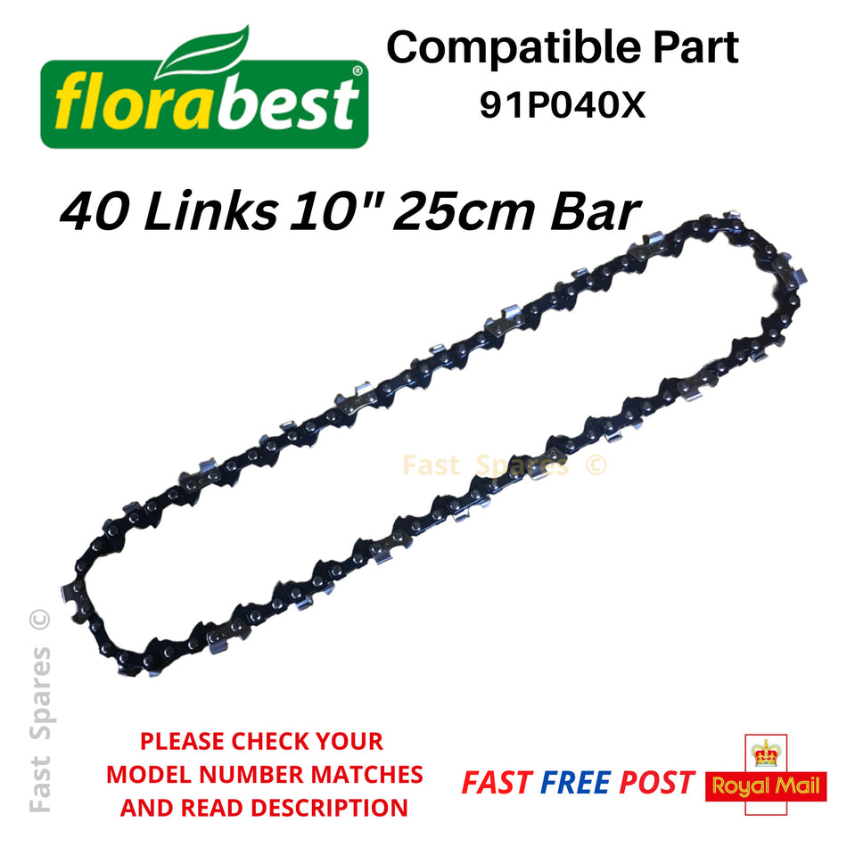 FLORABESDT FALH 40-Li A1 Chainsaw Chain 10" 25cm 40 Drive Links FAST POST