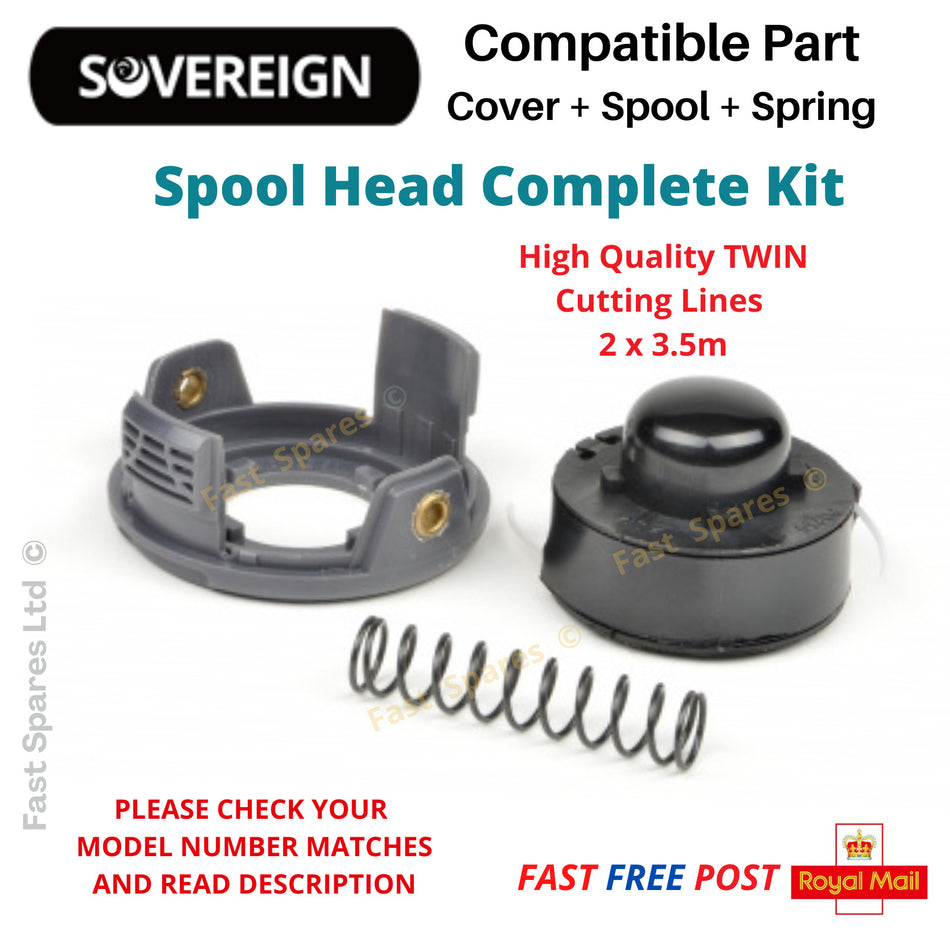 SOVERIGN SGT18-2 Strimmer Trimmer Spool + Cover + Spring FAST POST
