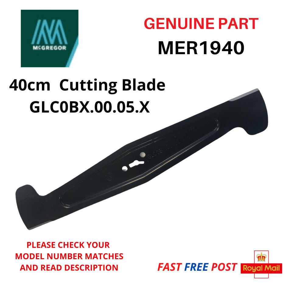 McGregor MER1940 Lawnmower Mower Cutting Blade 40cm FAST POST