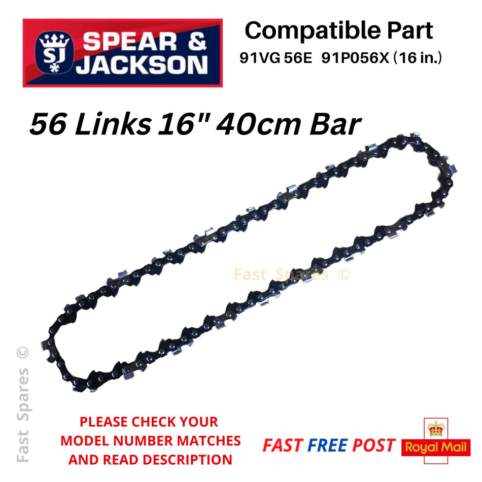 Spear & Jackson S2040EC3 Chainsaw Chain 40cm 16" Bar 56 Links  FAST POST