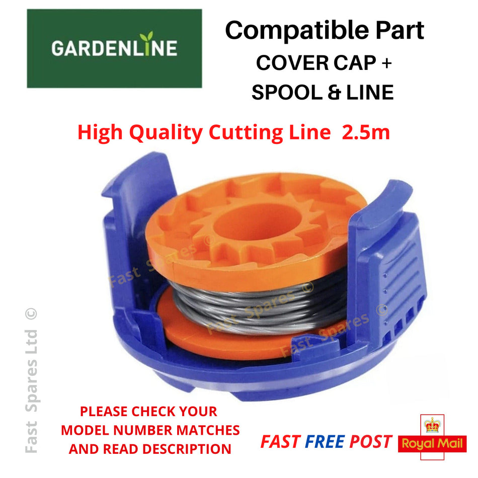 ALDI Gardenline ABP118K2 Spool & Line + Cover Cap for Trimmer Strimmer FAST POST