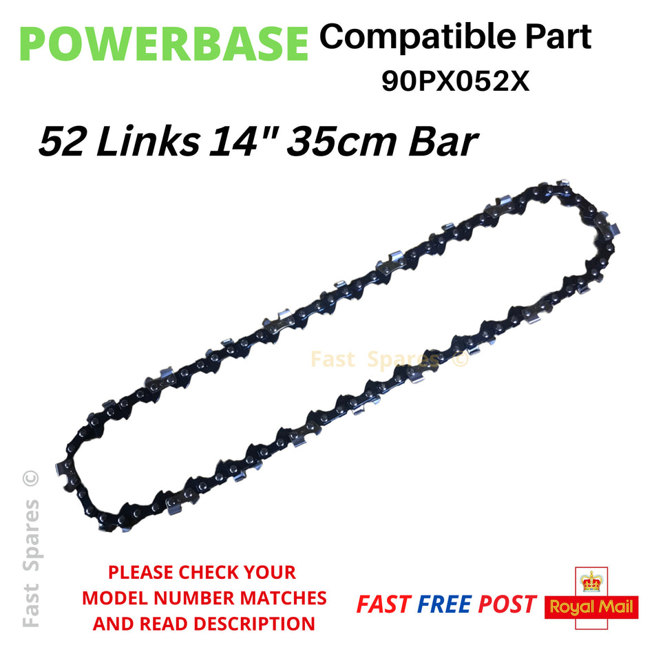 POWERBASE GY1792 Chainsaw Chain 35cm 14" 52 Link FAST POST