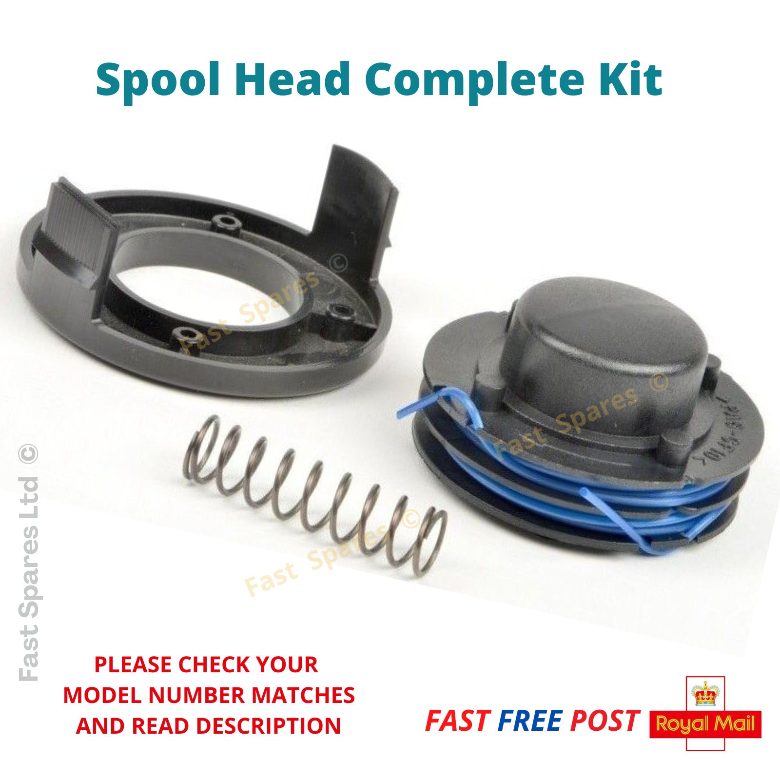 Mac Allister MGTP300P Strimmer Trimmer Spool + Cover + Spring FAST