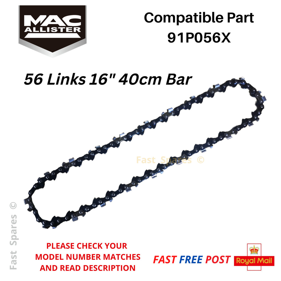 Mac Allister MCSWP 2000S Chainsaw Chain 40cm 16" Bar 56 Links  FAST POST