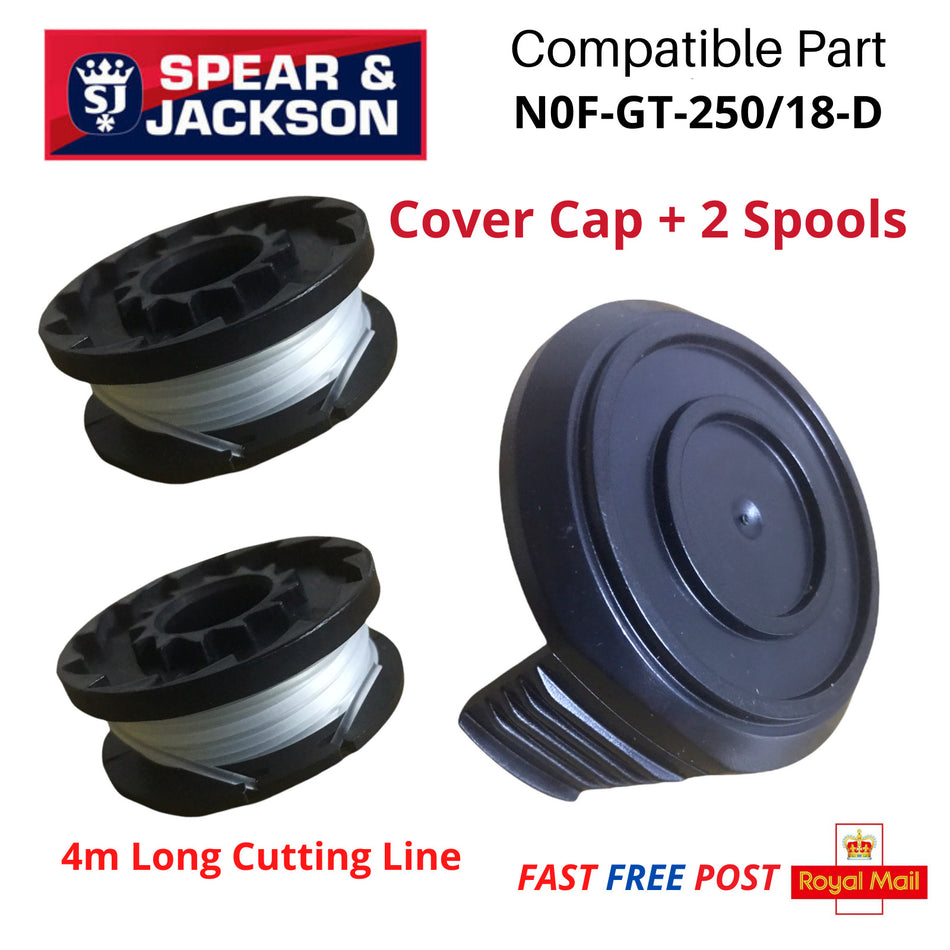 Spear & Jackson  NOF-GT-250/18-DCover Cap + 2 x Spool & Line Strimmer FAST POST