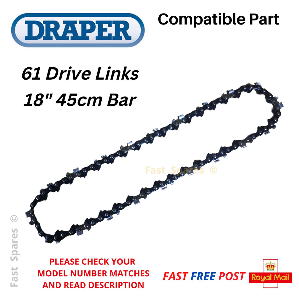 Draper CSP4545 (45574) Chainsaw Chain 45cm 18" Bar 61 Drive Links FAST POST