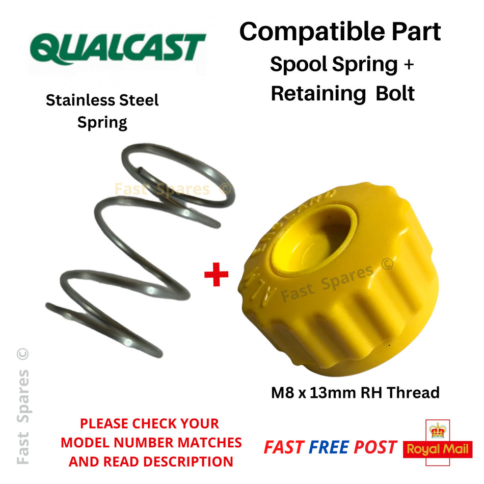 QUALCAST  CDB30A  Spool Retaining Bolt + Spring  Strimmer Trimmer  FAST POST