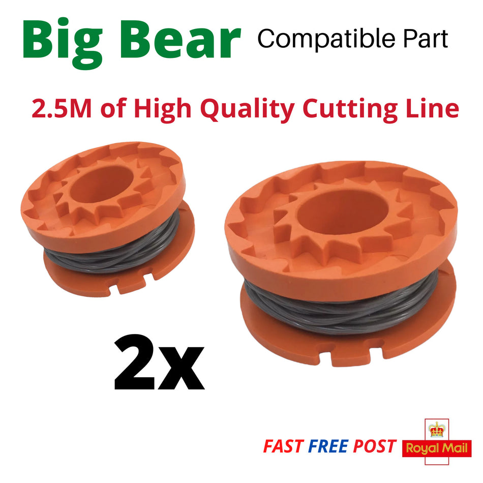 2 x Spool & Line for Big Bear BBI151GTM Strimmer Trimmer *FAST POST*