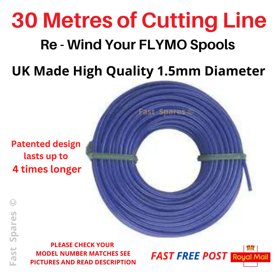 Strimmer Spool Line FLYMO Contour 500E 650E Trimmer 30m x 1.5mm FAST POST