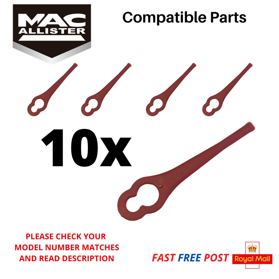 MacAllister  MGT 36-Li  Plastic Strimmer Trimmer Cutting Blades x 10  FAST POST