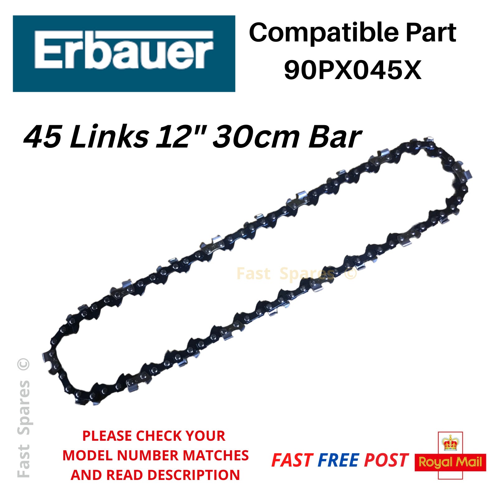 Erbauer ECSG18-Li Screwfix 805HF Chainsaw Chain 12