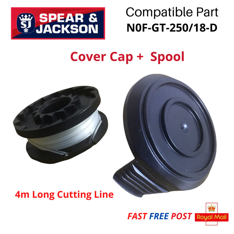 Cover Cap + 1x Spool & Line  Spear & Jackson  NOF-GT-250/18-D Strimmer FAST POST