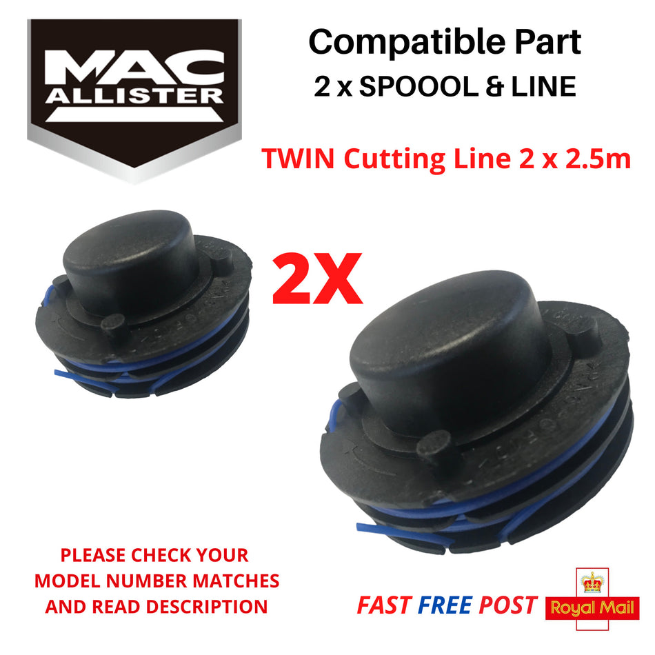MacAllister MGTP300P Spool  & TWIN Line For Strimmer Trimmer x 2  FAST POST