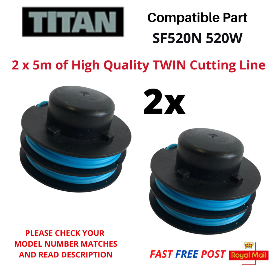 2 x Spool & Line For SF520N 520W Strimmer From SCREWFIX Trimmer  FAST POST