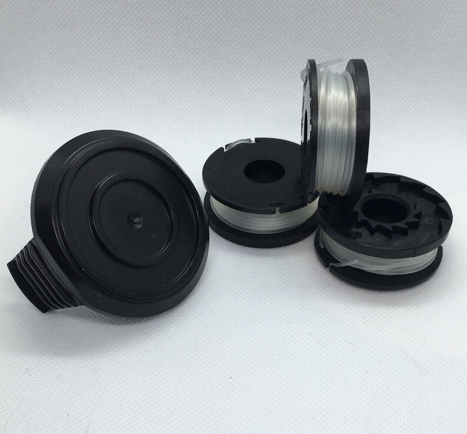 3 X Spool & Line + Cover Cap For QUALCAST GTLi18 Strimmer Trimmer FAST POST