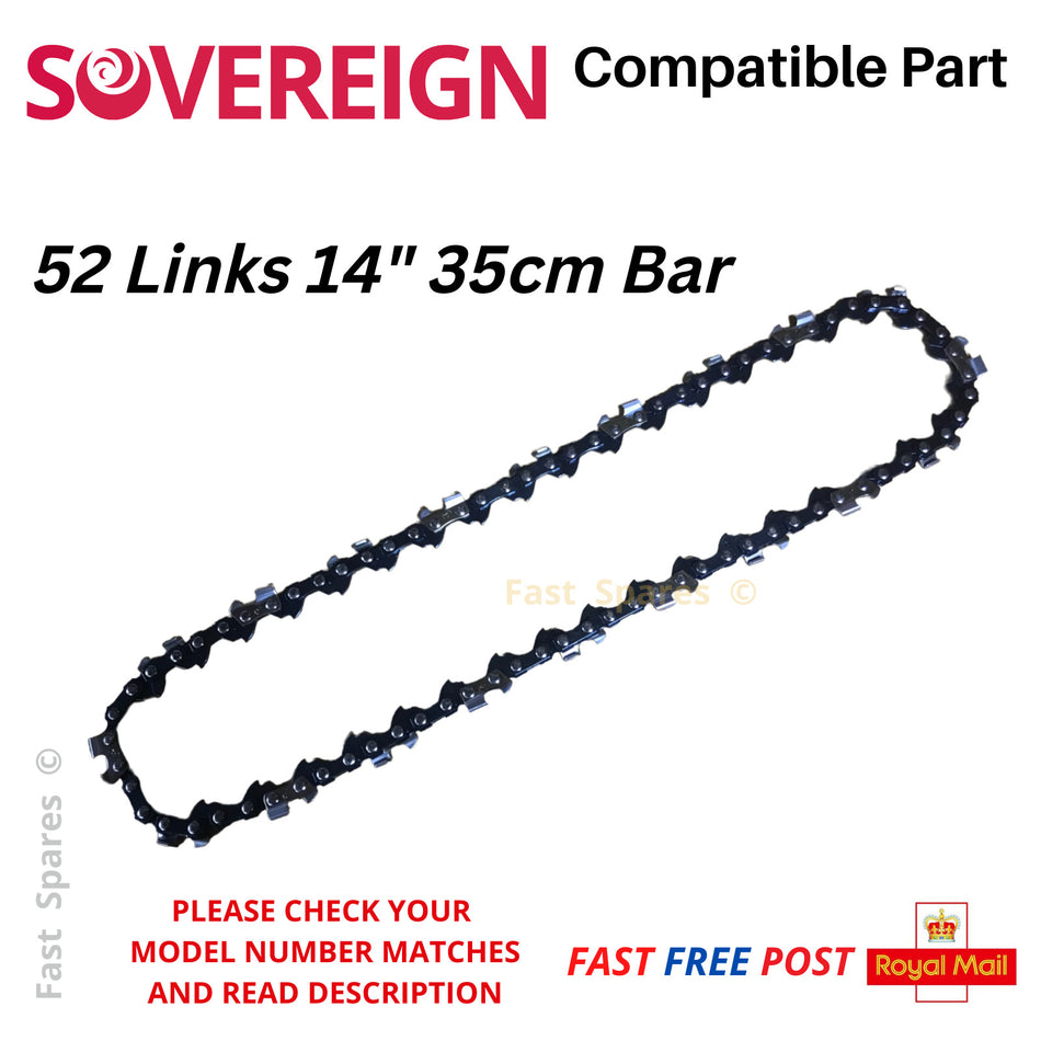 SOVEREIGN YT4334-01  Replacement Chainsaw Chain 35cm 14" Bar 52 Link FAST POST