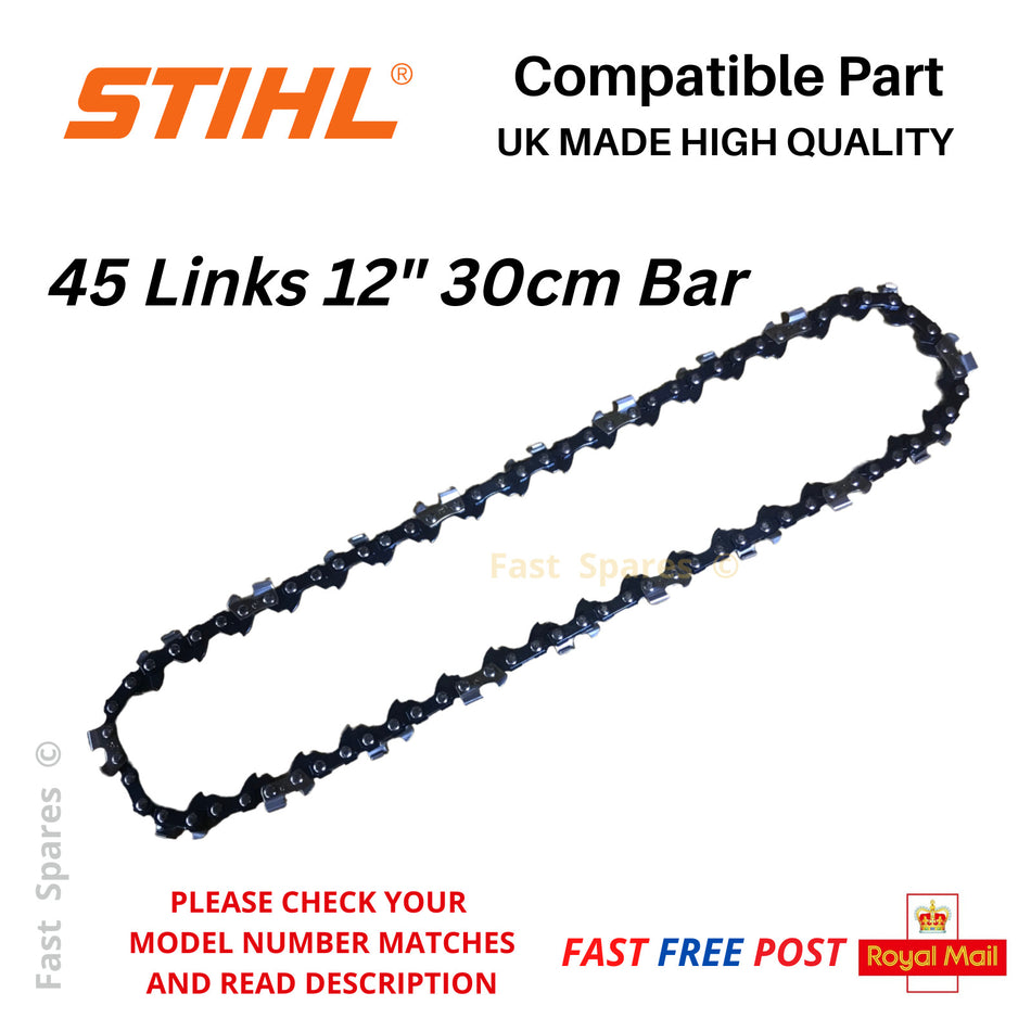 STIHL 009 017 018 019 023L Chainsaw Chain 30cm 12" 45 Drive Links