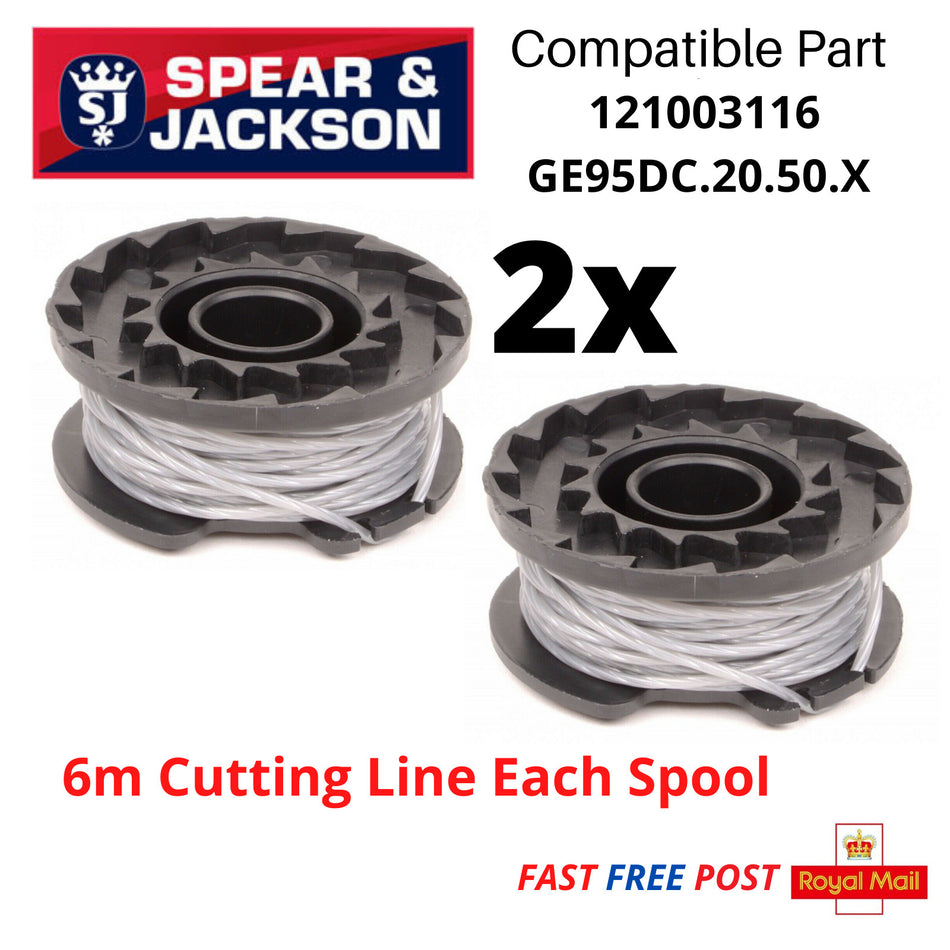 Spool & Line for Spear & Jackson 24v Strimmer Trimmer CLGT2425H FAST POST x2