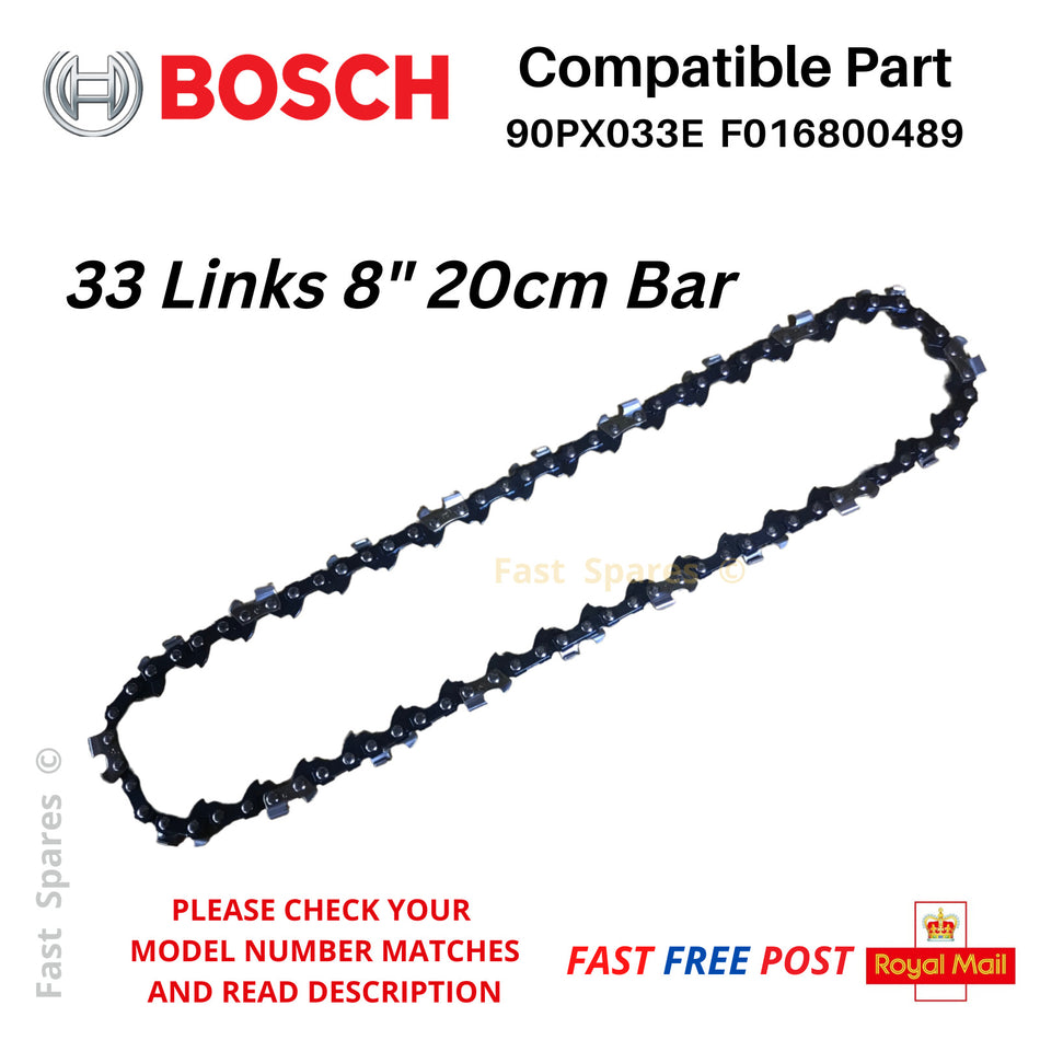 BOSCH  Universal Chain Pole 18  Chainsaw Chain  20cm 8" 33 Link FAST POST