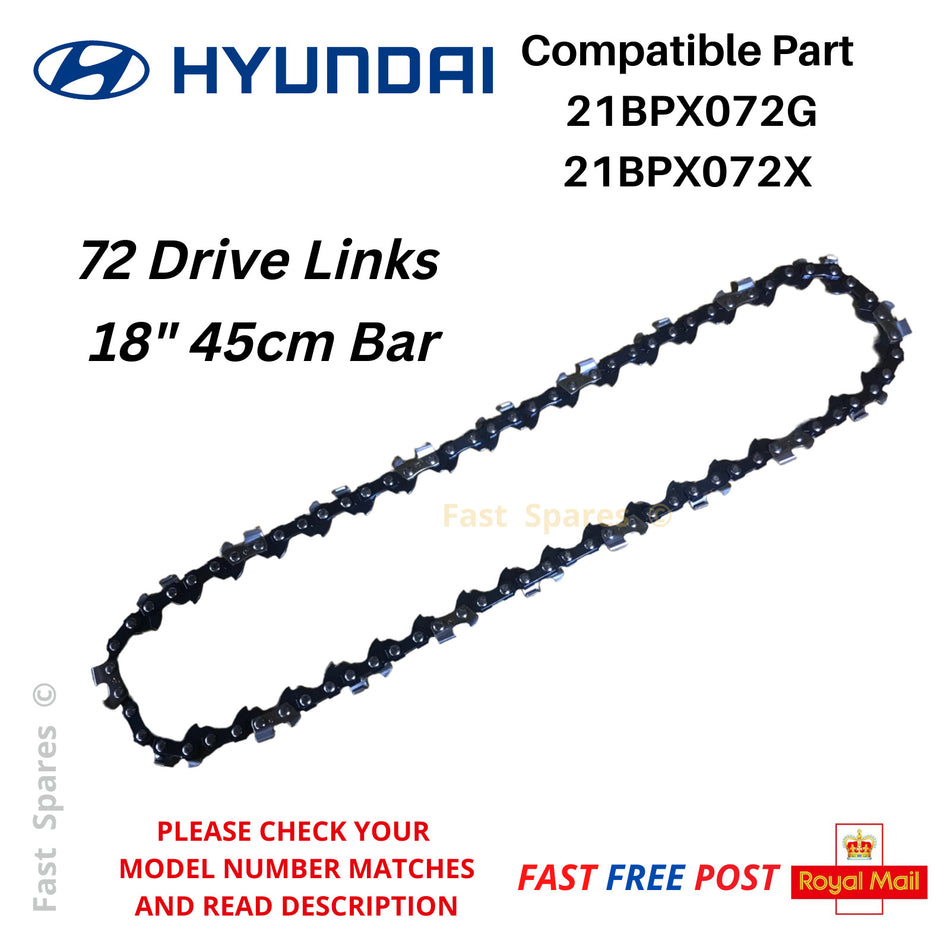 HYUNDAI  HYC3816  HYC4618 HYC5620 Chainsaw Chain 72 Drive Links FAST POST