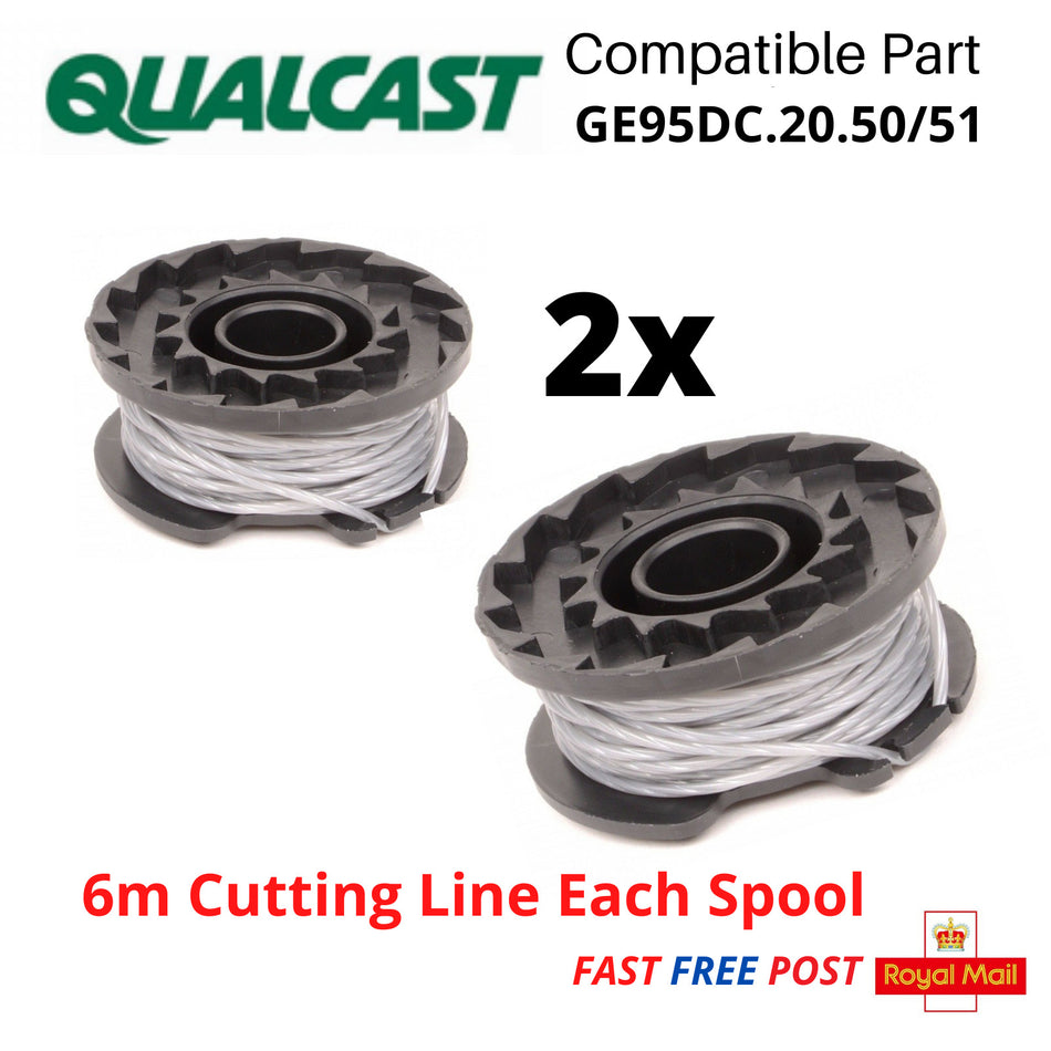 2 X Spool & Line for QUALCAST Strimmer Trimmer CLGT2425H/A  *FAST UK POST*